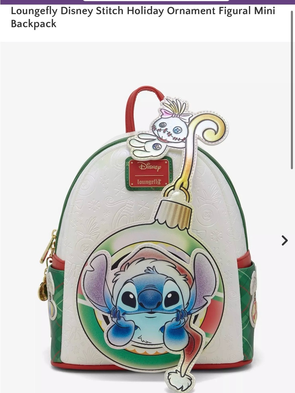 Disney Stitch Loungefly Ornament Backpack